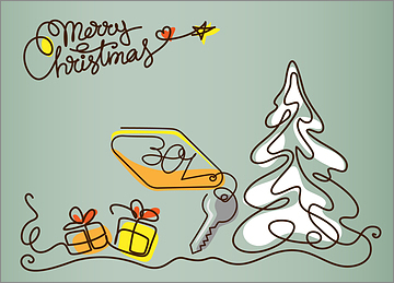 Hotel Snow Tree Card