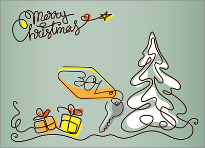 Hotel Snow Tree Card