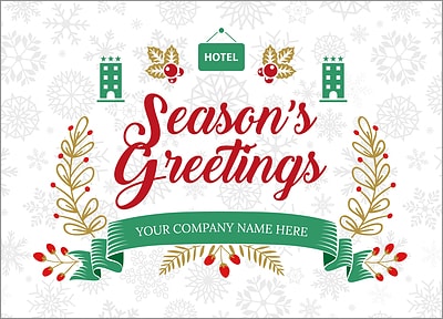Hotel Snowflake Christmas Card