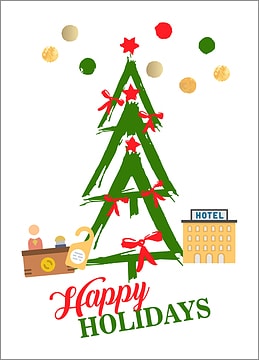 Hotel Tree Holiday Card