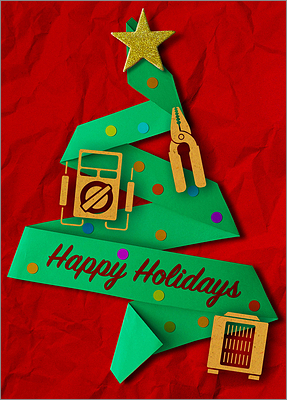 HVAC Green Tree Card (Glossy White) 