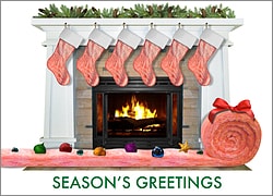Insulation Fireplace Christmas Card