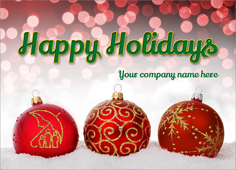 Insurance Ornaments Christmas Cards Customized For Your Business