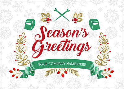 Ironworker Snowflake Christmas Card (Glossy White) 