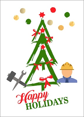 Ironworkers Tree Holiday Card