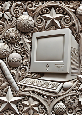 IT Christmas Card Spiffy (Glossy White) 