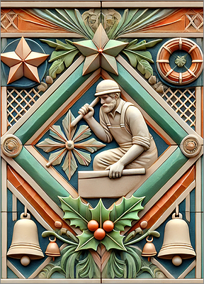 Laborer Christmas Card Amused (Glossy White) 