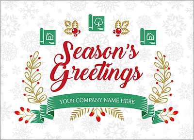 Landscape Snowflake Christmas Card (Glossy White) 