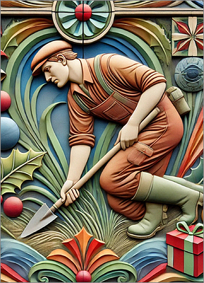 Landscaper Christmas Card Humorous