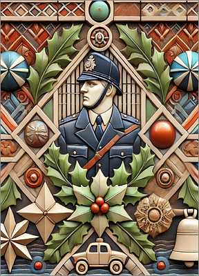 Law Enforcement Christmas Card Glitzy