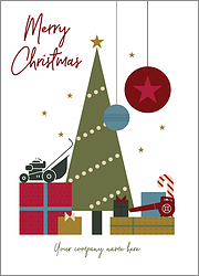 Lawn Care Green Tree Christmas Card