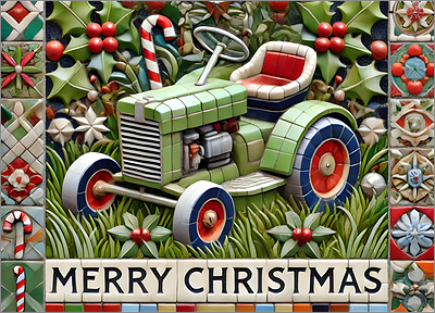 Lawn Christmas Card Overjoyed (Glossy White) 