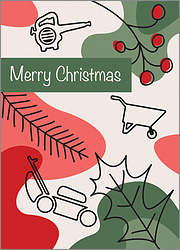 Lawncare Holly Holiday Card