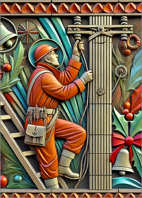 Lineman-X Christmas card  Gleaming (Glossy White) 