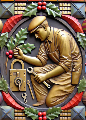 Locksmith-X Christmas Card Satisfied (Glossy White) 