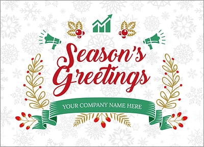 Marketing Snowflake Christmas Card (Glossy White) 