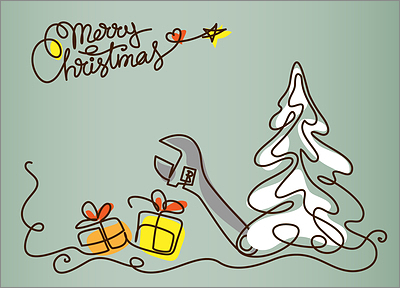 Mechanic Holiday Card (Glossy White) 