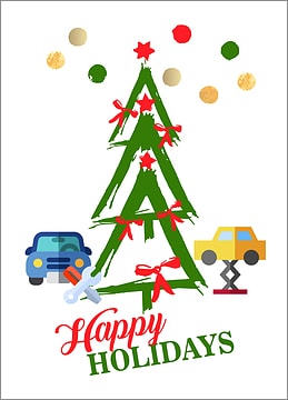 Mechanics Tree Holiday Card