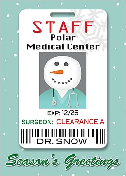 Medical Christmas Card Badge