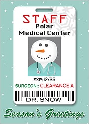 Medical Christmas Card Badge