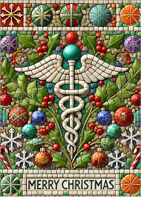 Medical Christmas Card Lightsome (Glossy White) 