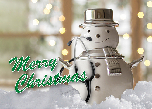 Medical Snowman Holiday Card