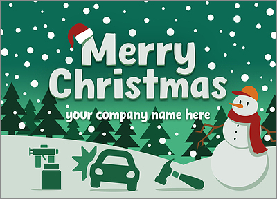 Merry Auto Body Card (Glossy White) 