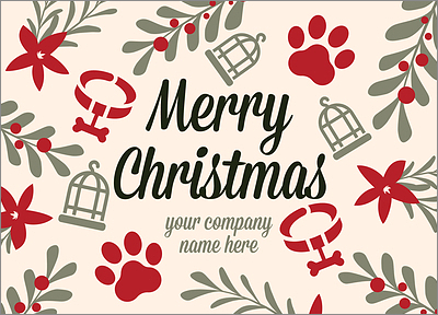 Merry Pet Greeting Card (Glossy White) 