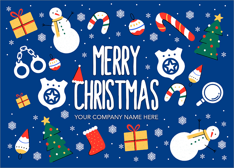 Merry Police Greeting Card (Glossy White) Ziti Cards