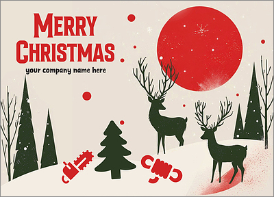 Merry Tree Services Greeting Card (Glossy White) 