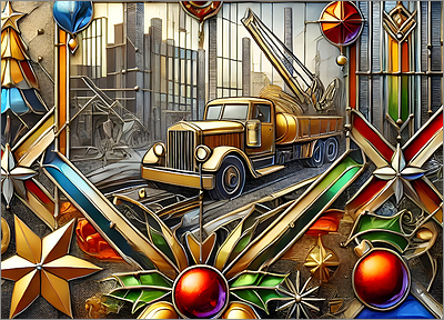 Mobile Crane Christmas Card Friendly
