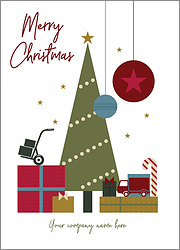 Moving Green Tree Christmas Card