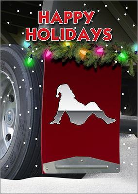 Mudflap Santa Christmas Card