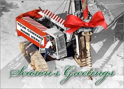 Oil Drilling Christmas Card