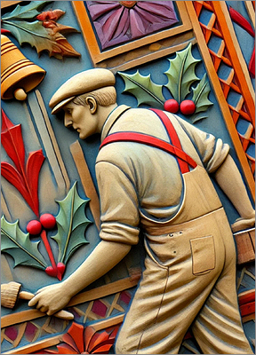 Painter Christmas Card Spotlit