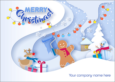 Painters Snowflakes Card (Glossy White) 