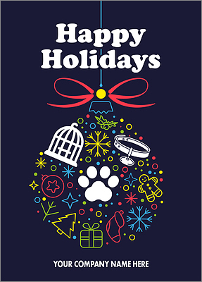 Paws and Claws Holiday Card (Glossy White) 