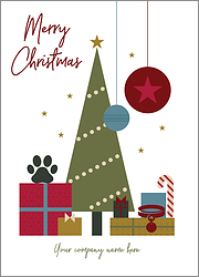 Pet Green Tree Christmas Card