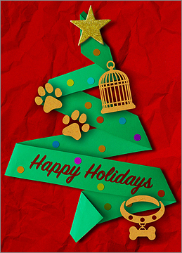 Pets Green Tree Card