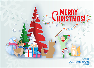 Pets Merry Elf Card