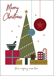 Pharmacy Green Tree Christmas Card