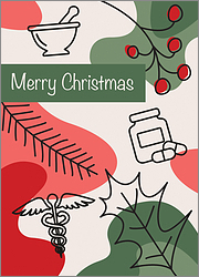Pharmacy Holly Holiday Card