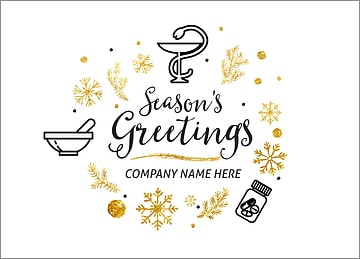 Pharmacy Icons Christmas Card