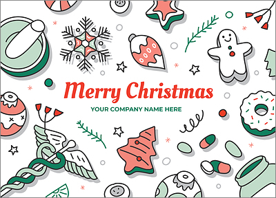 Pharmacy Merry Christmas Card (Glossy White) 
