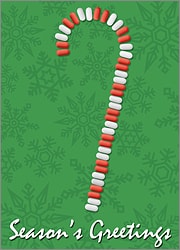 Pharmacy Candy Canes Christmas Cards Customized For Your Business