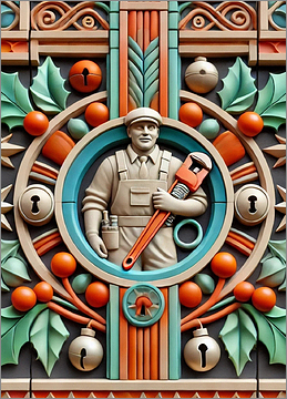 Plumber Christmas Card Charming