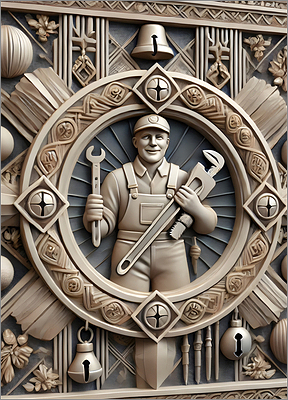 Plumber Christmas Card Cloudless