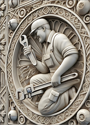 Plumber Christmas Card Cool (Glossy White) 