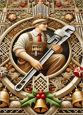 Plumber Christmas Card Heady
