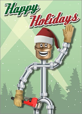 Plumber Holiday Card (Glossy White) 